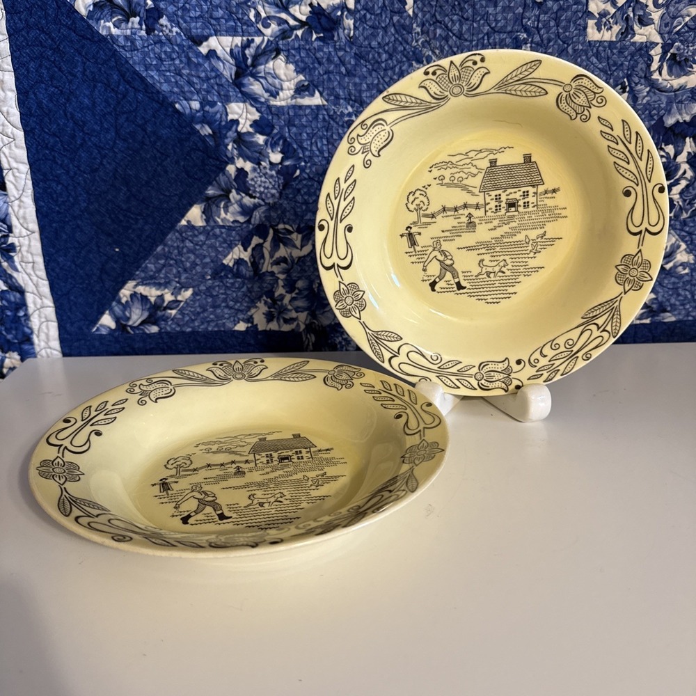 Royal Sebring Bucks County Soup Bowls 8.5" Set of 3 Ohio Vintage Farmhouse